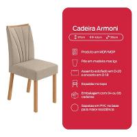 Conjunto Sala De Jantar Mesa Easy Tower 170x90cm Mdf/vidro Com 6 Cadeira Armoni Linho Bege Amendoa/off White - 10