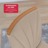 Conjunto Sala De Jantar Mesa Easy Tower 170x90cm Mdf/vidro Com 6 Cadeiras Armoni Veludo Creme Amendoa/off White - 8