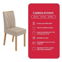 Conjunto Sala De Jantar Mesa Easy Tower 170x90cm Mdf/vidro Com 6 Cadeiras Armoni Veludo Creme Amendoa/off White - 10
