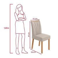 Conjunto Sala De Jantar Mesa Easy Tower 170x90cm Mdf/vidro Com 6 Cadeira Armoni Boucle Bege Amendoa/off White - 3