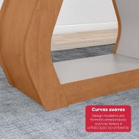 Conjunto Sala De Jantar Mesa Easy Tower 170x90cm Mdf/vidro Com 6 Cadeira Armoni Boucle Bege Amendoa/off White - 5