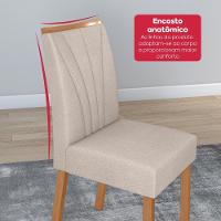 Conjunto Sala De Jantar Mesa Easy Tower 170x90cm Mdf/vidro Com 6 Cadeira Armoni Boucle Bege Amendoa/off White - 7