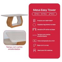 Conjunto Sala De Jantar Mesa Easy Tower 170x90cm Mdf/vidro Com 6 Cadeira Armoni Boucle Bege Amendoa/off White - 9