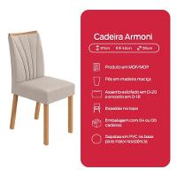 Conjunto Sala De Jantar Mesa Easy Tower 170x90cm Mdf/vidro Com 6 Cadeira Armoni Boucle Bege Amendoa/off White - 10