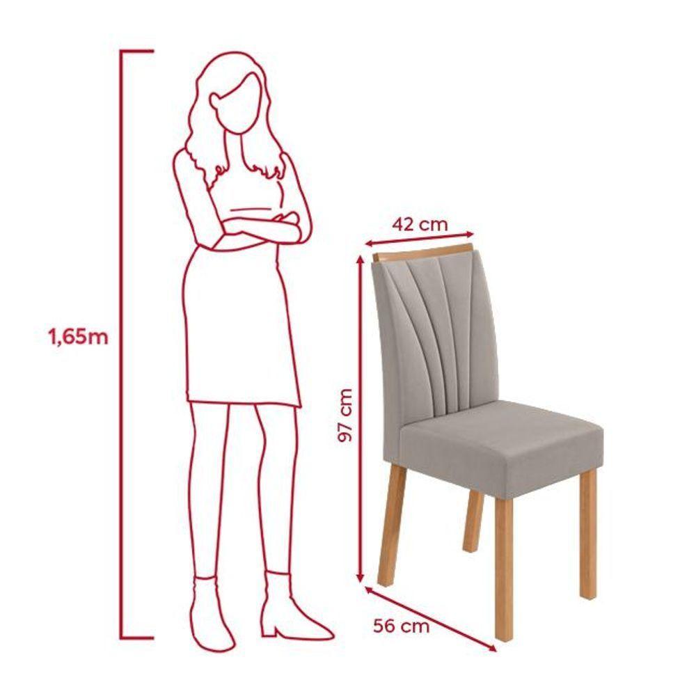 Conjunto Sala De Jantar Mesa Easy Tower 170x90cm Mdf/vidro Com 6 Cadeira Armoni Veludo Liso Capuccino Amendoa/off White - 10