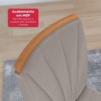 Conjunto Sala De Jantar Mesa Easy Tower 170x90cm Mdf/vidro Com 6 Cadeira Armoni Veludo Liso Capuccino Amendoa/off White - 5