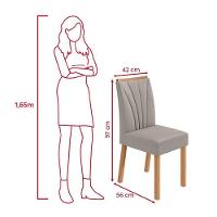 Conjunto Sala De Jantar Mesa Easy Tower 170x90cm Mdf/vidro Com 6 Cadeira Armoni Veludo Liso Capuccino Amendoa/off White - 10