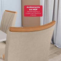 Mesa 1,70 Apogeu Com Vidro E 6 Cadeiras.apogeu Veludo Naturale Creme Amêndoa Clean/off White - 7