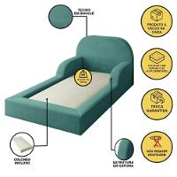 Cama Colchão Montessoriana Infantil Proteção Lateral Balaqui Azul - 2