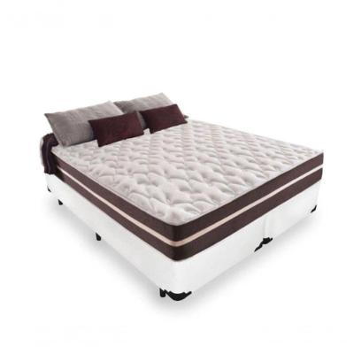 Cama Box Casal Bipartido 138 Tecido Sintético Branco Com Colchão Little Angel Mola Superlastic