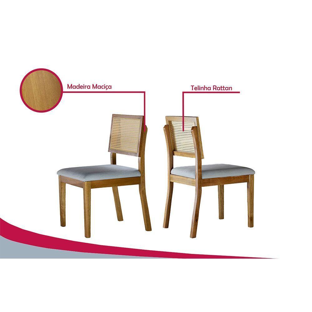 Conjunto Sala De Jantar Grécia Com 6 Cadeiras Móveis Mix Mel Com Off White - 4