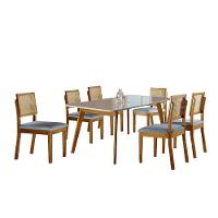 Conjunto Sala De Jantar Grécia Com 6 Cadeiras Móveis Mix Mel Com Off White - 2