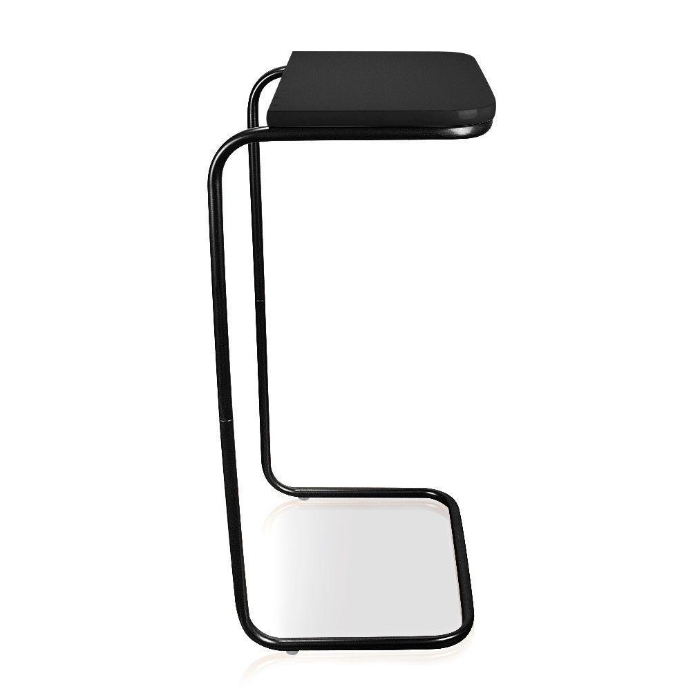 Kit 02 Mesas Lateral Tampo Multiuso Para Sofá Base Preto J01 - D'rossi Preto - 2