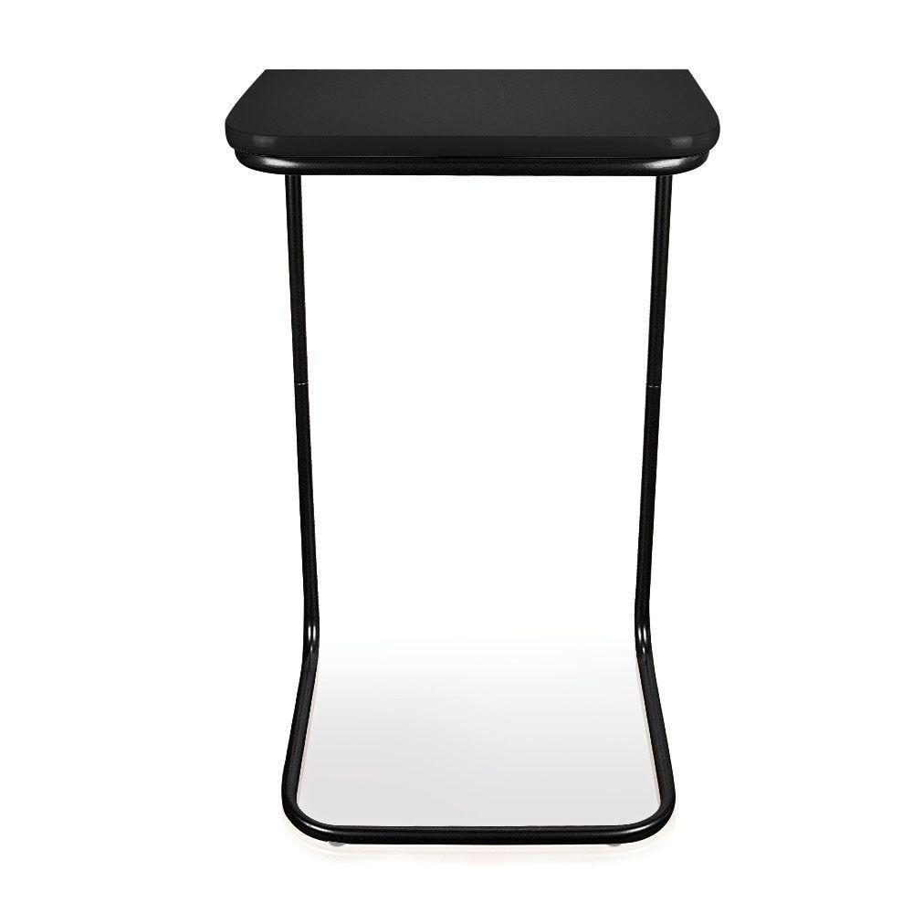 Kit 02 Mesas Lateral Tampo Multiuso Para Sofá Base Preto J01 - D'rossi Preto - 5