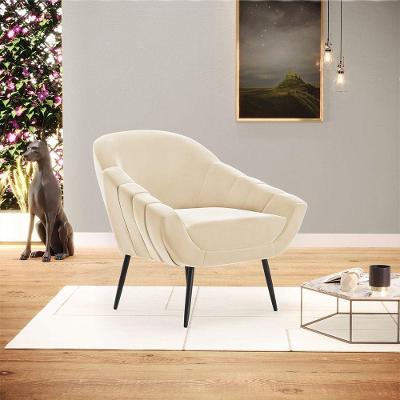 Poltrona Giovana Suede Pés Palito De Ferro D01 - D'rossi Bege