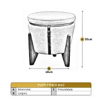 Conjunto - 2 Puffs Banqueta Fênix Baú Mesa Castellar Móbile Corino Caramelo - 7