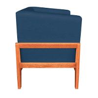 Kit 02 Poltronas Lucy Linho Base Madeira Castanho D'rossi Azul A18 - 5