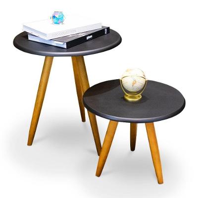 Conjunto Mesa Lateral E Mesa De Centro Preto B04 - D'rossi
