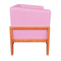 Kit 02 Poltronas Lucy Linho Base Madeira Castanho D'rossi Rosa Chiclete A08 - 6