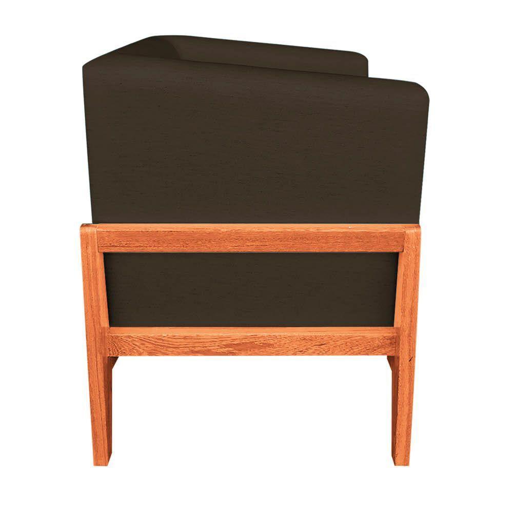 Kit 02 Poltronas Lucy Linho Base Madeira Castanho D'rossi Marrom A78 - 6