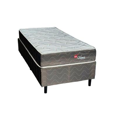 Conjunto Box Viena Molas Ensacadas Solteiro 88x188x52 Cm Marrom-branco
