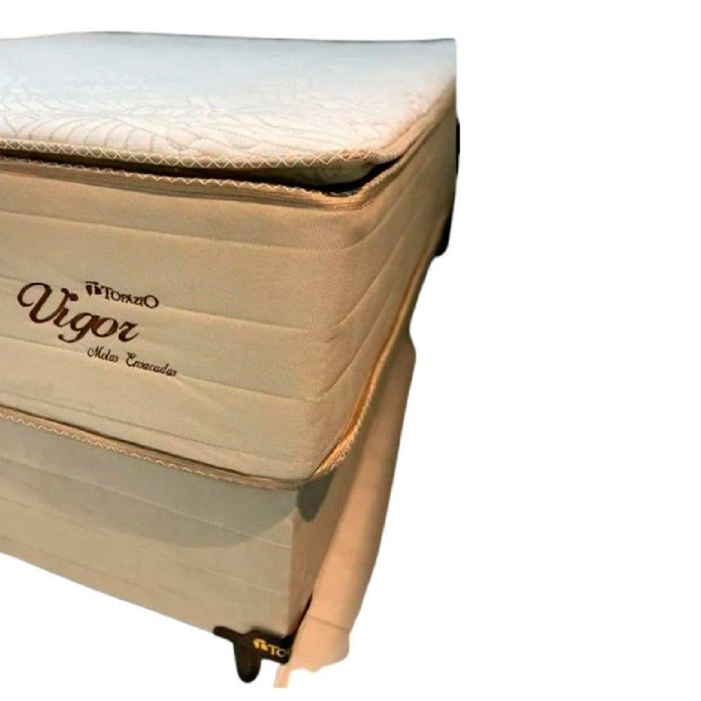 Conj Box Vigor Molas Ensacadas 198x158x65 Cm Topazio Bege - 4