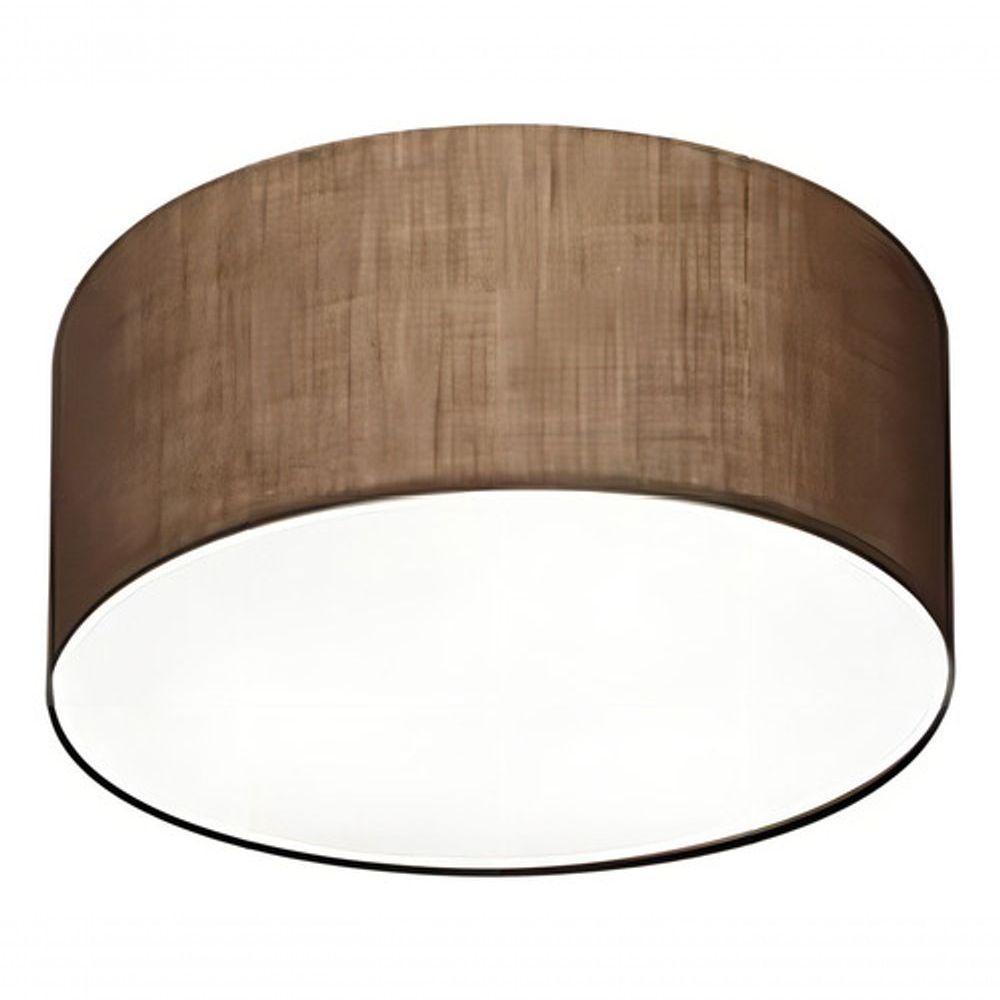Plafon Cilíndrico Vivare Md-3010 Cúpula Em Tecido 30x12cm - Bivolt Café 127/220v - 3