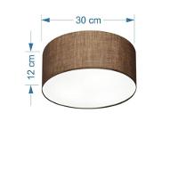 Plafon Cilíndrico Vivare Md-3010 Cúpula Em Tecido 30x12cm - Bivolt Café 127/220v - 2