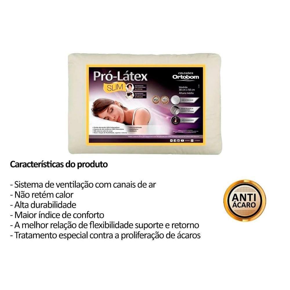 Travesseiro Látex Slim 4 Unidades P/fronha 38x58cm (tamanho 38x58) - Ortobom - 2