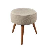 Conjunto - 2 Puffs Lippe Madeira Maciça Castellar Móbile Linho Bege Claro - 6