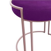 Puff Redondo Base Industrial Rosê Kit 2 Love Suede Cor Roxo - 6
