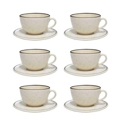 Conjunto De Xícara De Chá Com Pires 06 Peças Unni Brisa Oxford