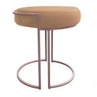 Puff Redondo Base Industrial Rosê Kit 2 Love Suede Cor Caramelo Sisal - 6