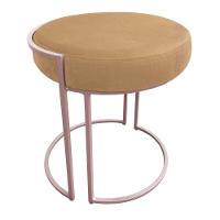 Puff Redondo Base Industrial Rosê Kit 2 Love Suede Cor Caramelo Sisal - 7