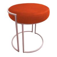 Puff Redondo Base Industrial Rosê Kit 2 Love Suede Cor Laranja - 7