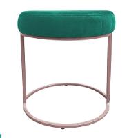 Puff Redondo Base Industrial Rosê Kit 2 Love Suede Cor Verde Turquesa - 3