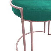 Puff Redondo Base Industrial Rosê Kit 2 Love Suede Cor Verde Turquesa - 5