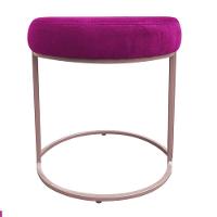 Puff Redondo Base Industrial Rosê Kit 2 Love Suede Cor Pink - 2