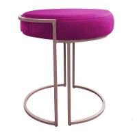 Puff Redondo Base Industrial Rosê Kit 2 Love Suede Cor Pink - 5