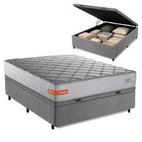 Cama Box Baú Casal Espuma Softgel Power 138x188x63cm Cinza - 1
