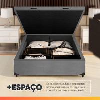 Cama Box Baú Casal Espuma Softgel Power 138x188x63cm Cinza - 8