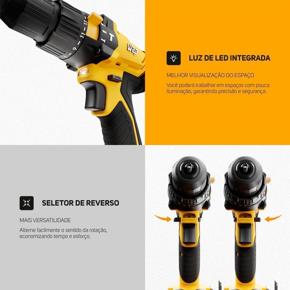 Parafusadeira E Furadeira De Impacto 21V WAP K21 Id02 - 8