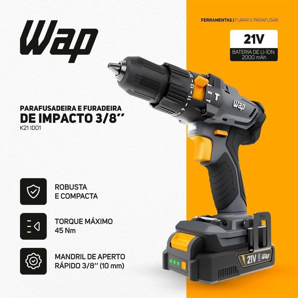 Parafusadeira E Furadeira De Impacto 21V WAP K21 Id01 - 4