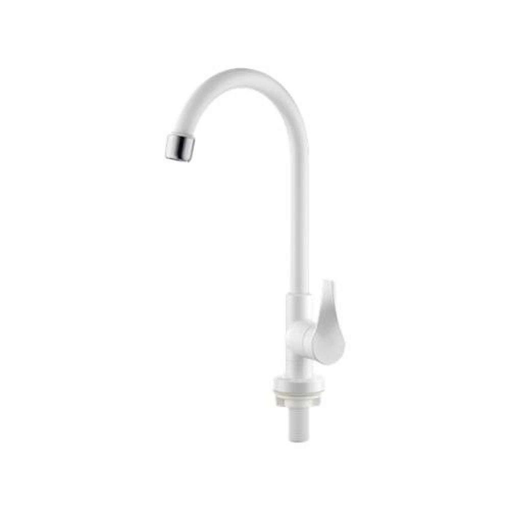 Torneira Twist Mesa Bica Móvel Branca Abs Cromado - Herc - 1