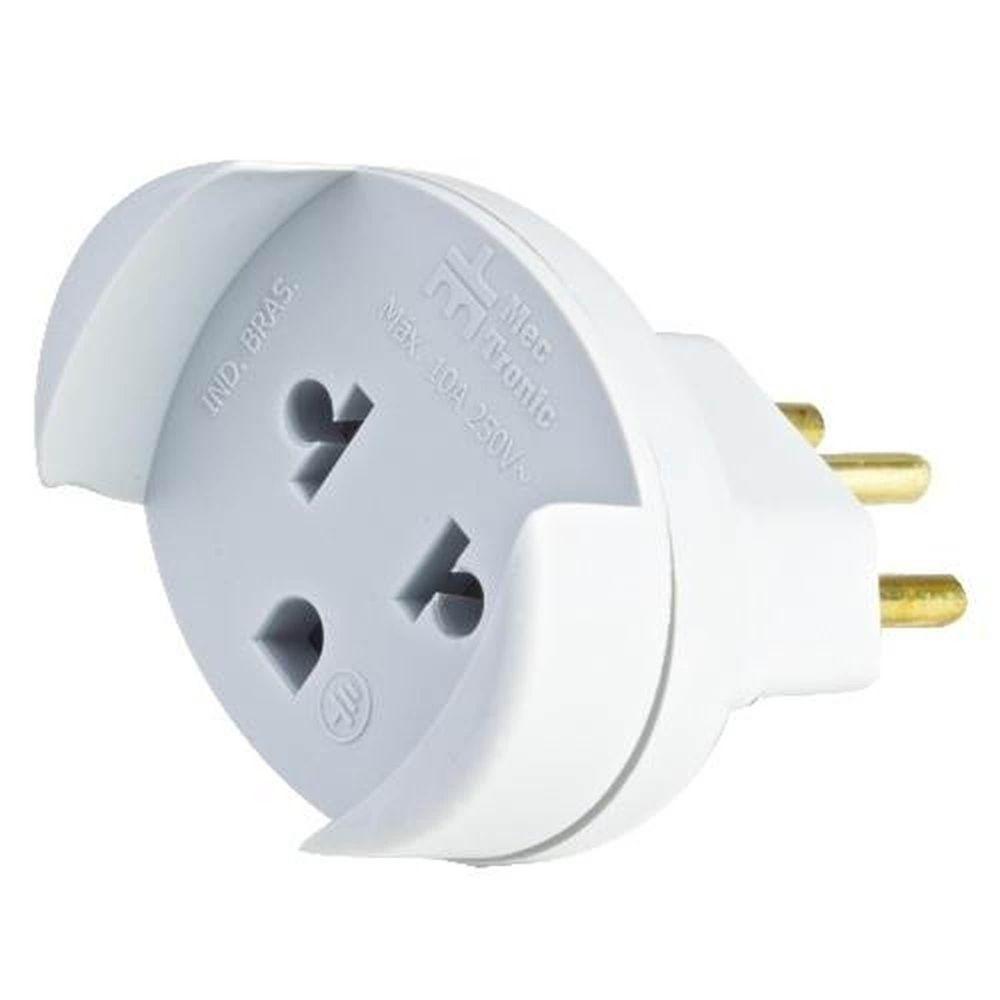 Adaptador Pino 3p 10a Branco Universal Pvc - Sistema Novo Padrão - 30 Unidades - 1