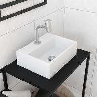 Cuba De Apoio Banheiro Safira Pedra 40x30cm Branco Standard - 2