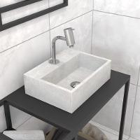 Cuba De Apoio Banheiro Safira Pedra 40x30cm Concreto - 2