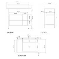 Gabinete Banheiro Ferro Steel Wood 80x45cm Concreto - 2