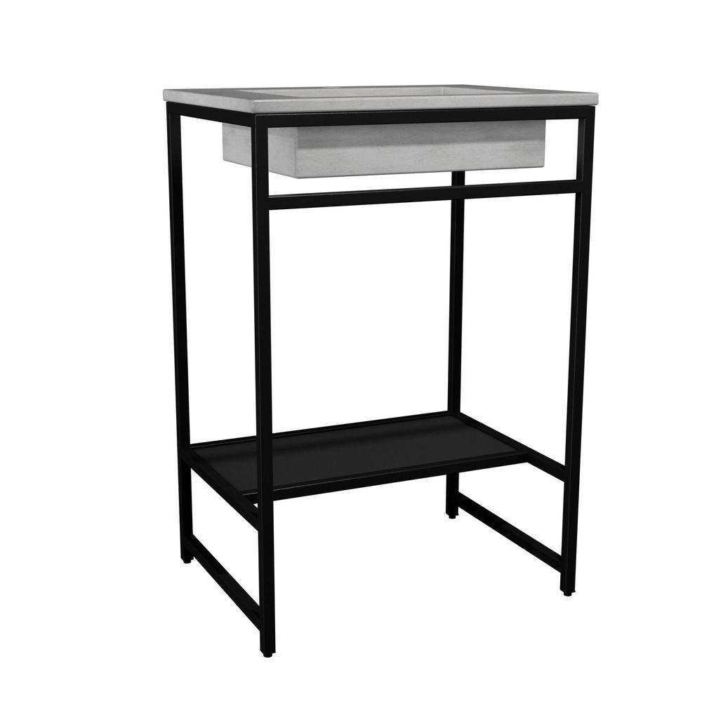 Gabinete Banheiro Ferro Iron Black 60x45cm Concreto - 1