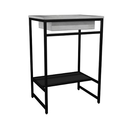Gabinete Banheiro Ferro Iron Black 60x45cm Concreto